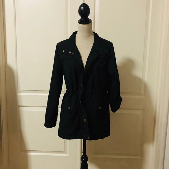 SANCTUARY (Anthro) Black Trench Jacket,Small - Picture 1 of 7